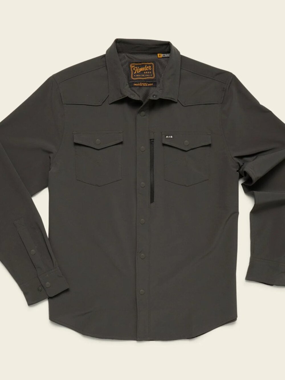 Howler Brothers Men's Emerger Tech Long Sleeve Shirt Antique Black Size XXL NWT